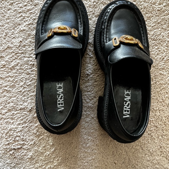 Versace Lug Sole Loafers with Gold Medallions 38 - Picture 4 of 5